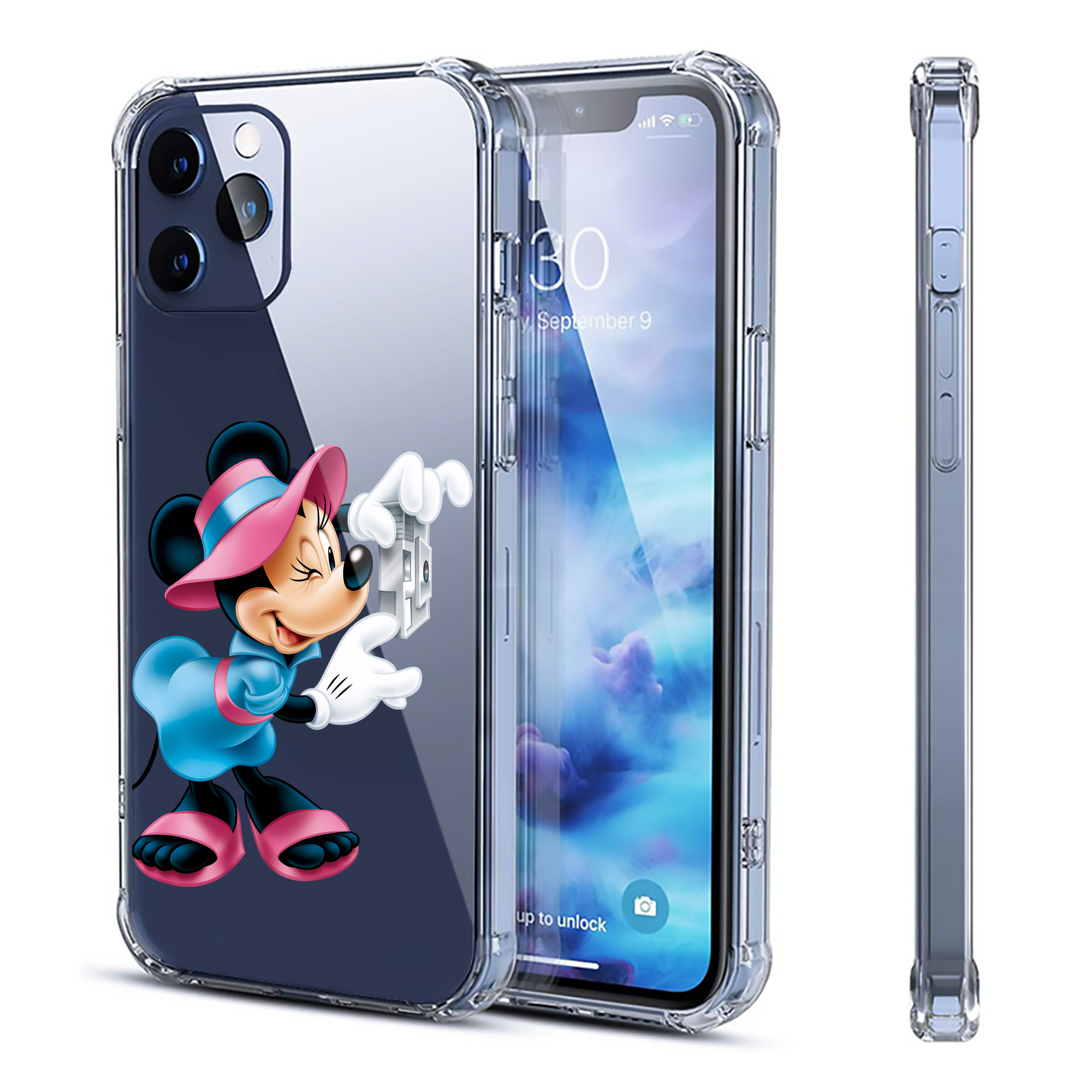 （画像用） ミッキーマウス Mickey Mouse 【iPhone 12シリーズ対応】透明スマホケース（クリアソフトケース）